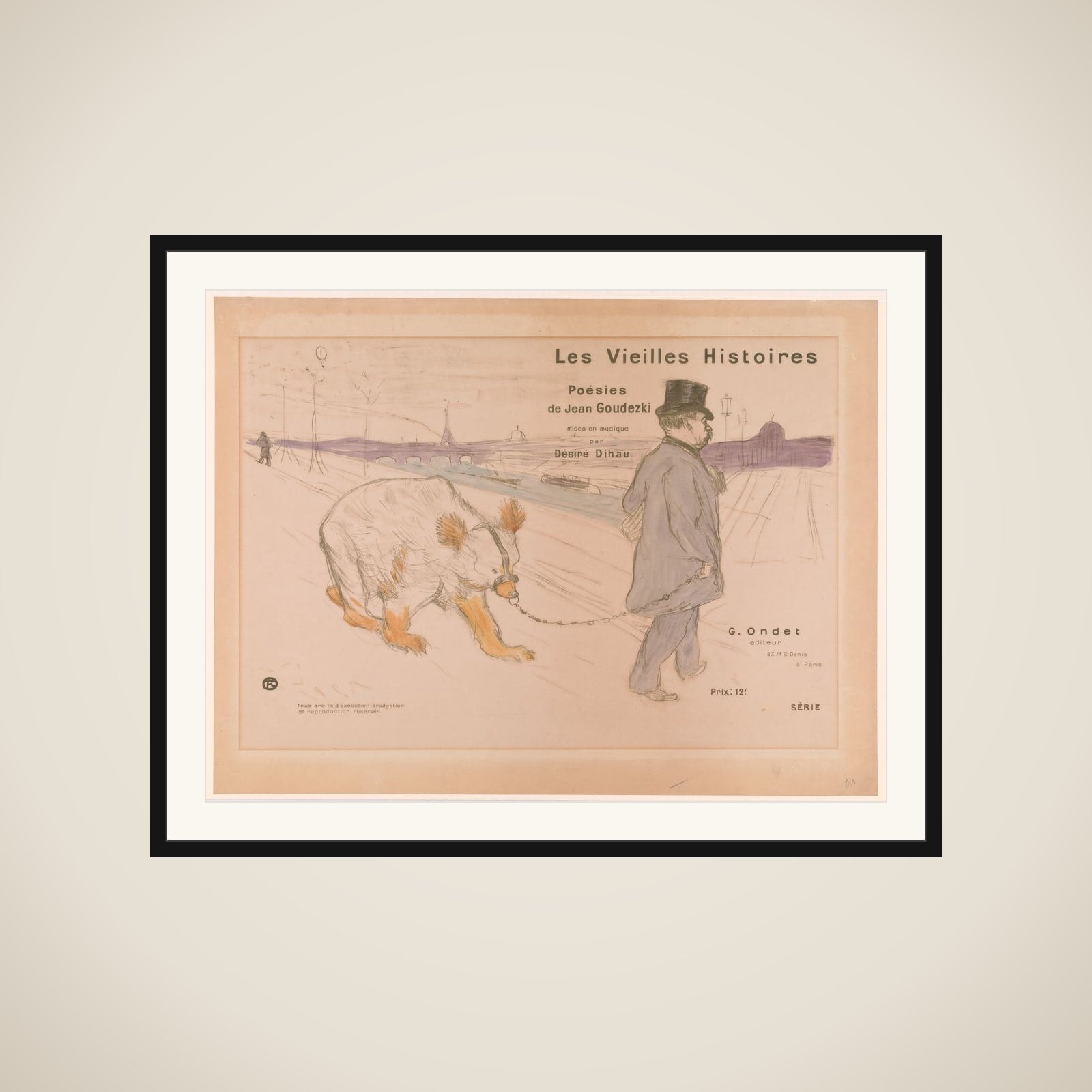 Cover Design for "Les Vieilles Histoires" framed