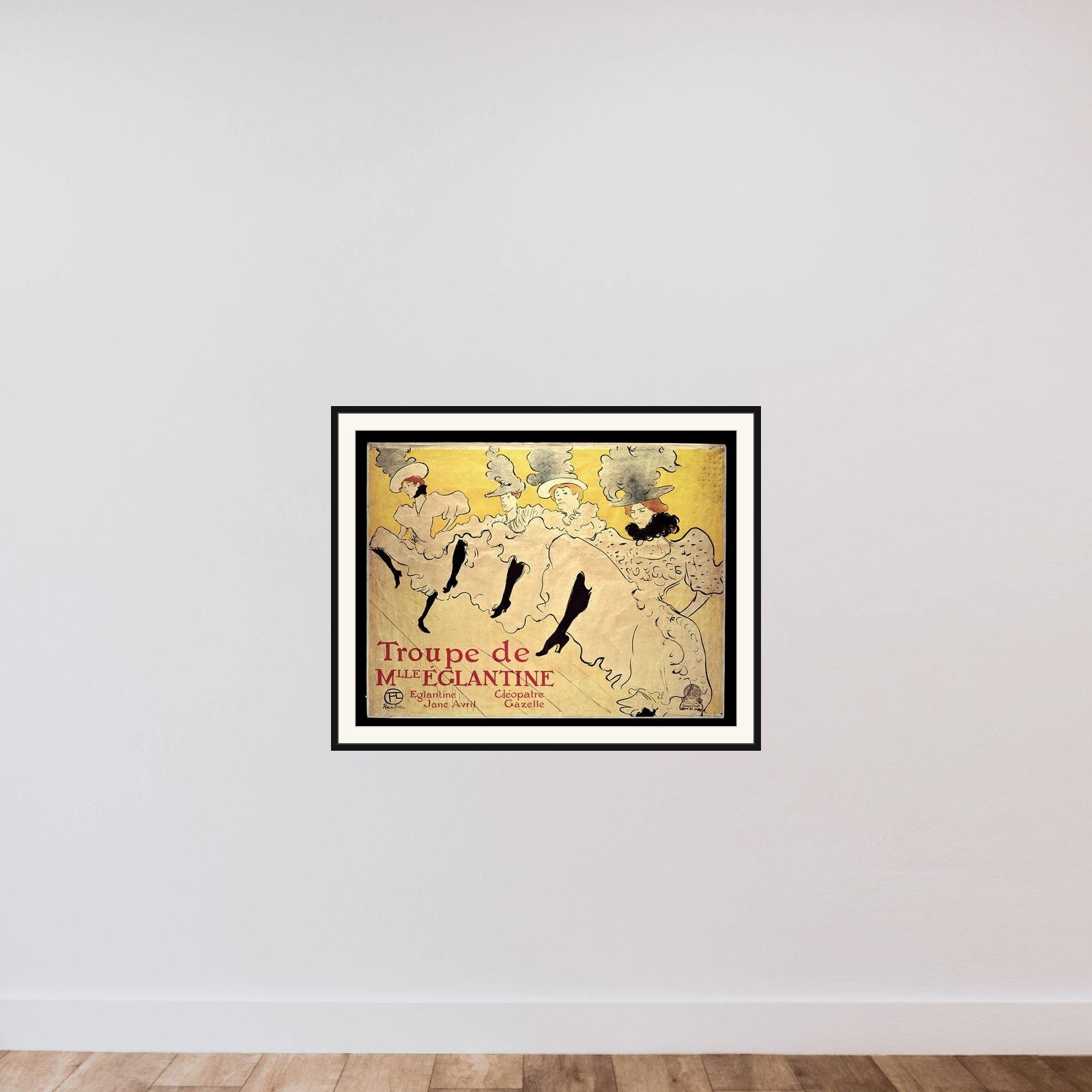 La Troupe de Mademoiselle Eglantine framed — shown to scale