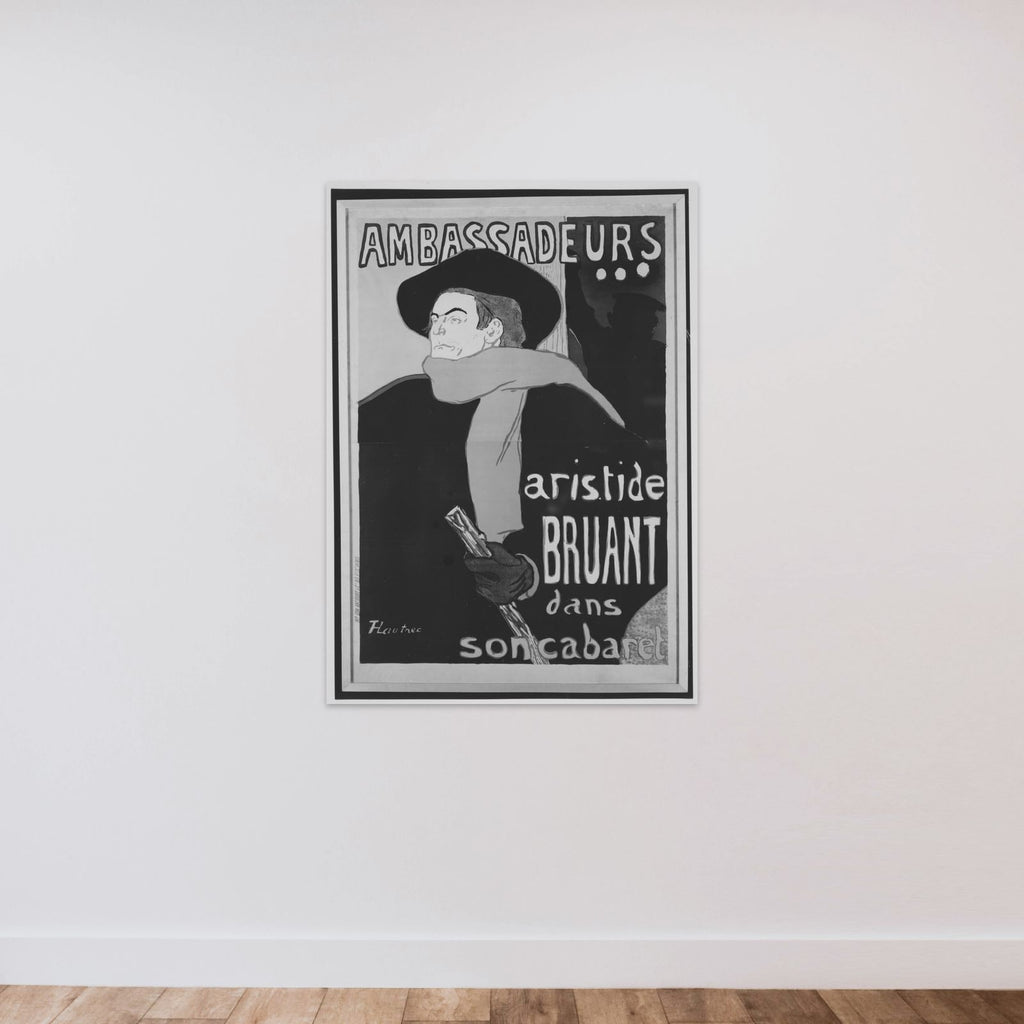 Ambassadeurs:  Aristide Bruant unframed — shown to scale