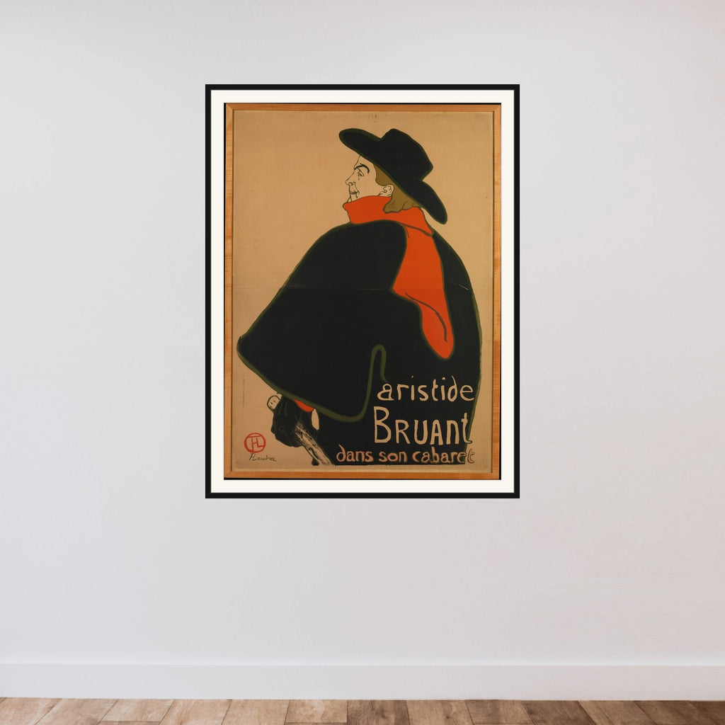 Aristide Bruant, at His Cabaret framed — shown to scale