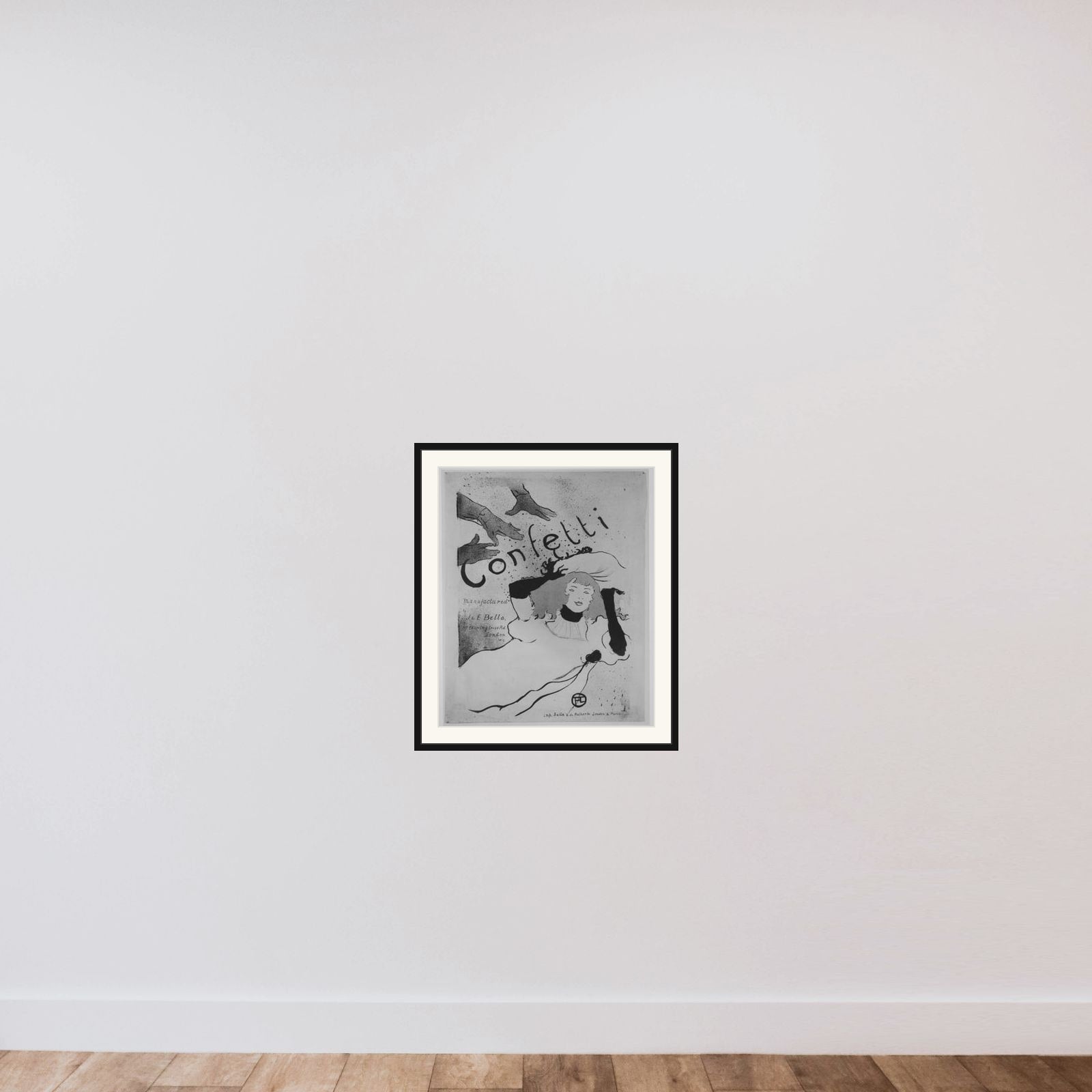 Confetti framed — shown to scale