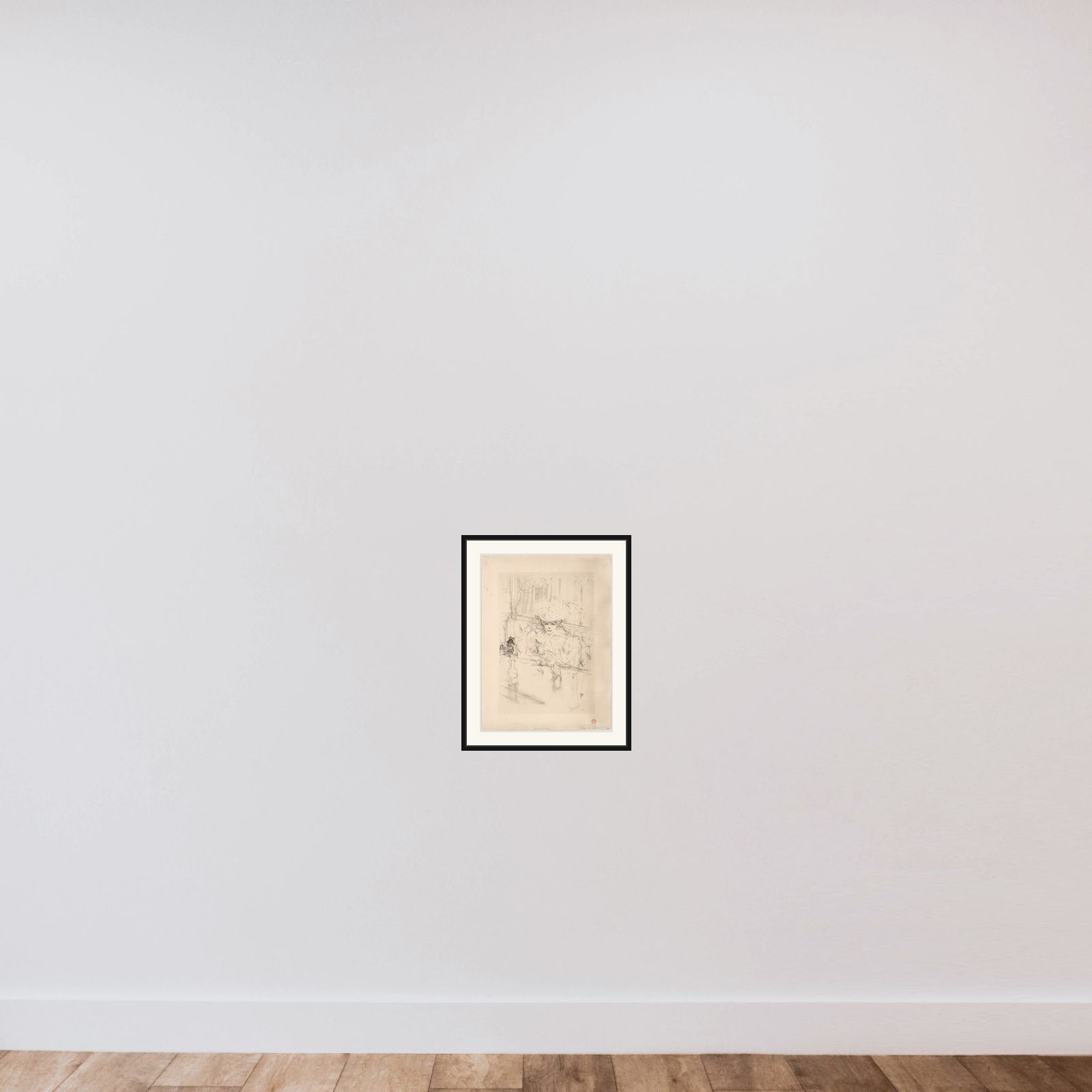At the Brasserie Hanneton framed — shown to scale