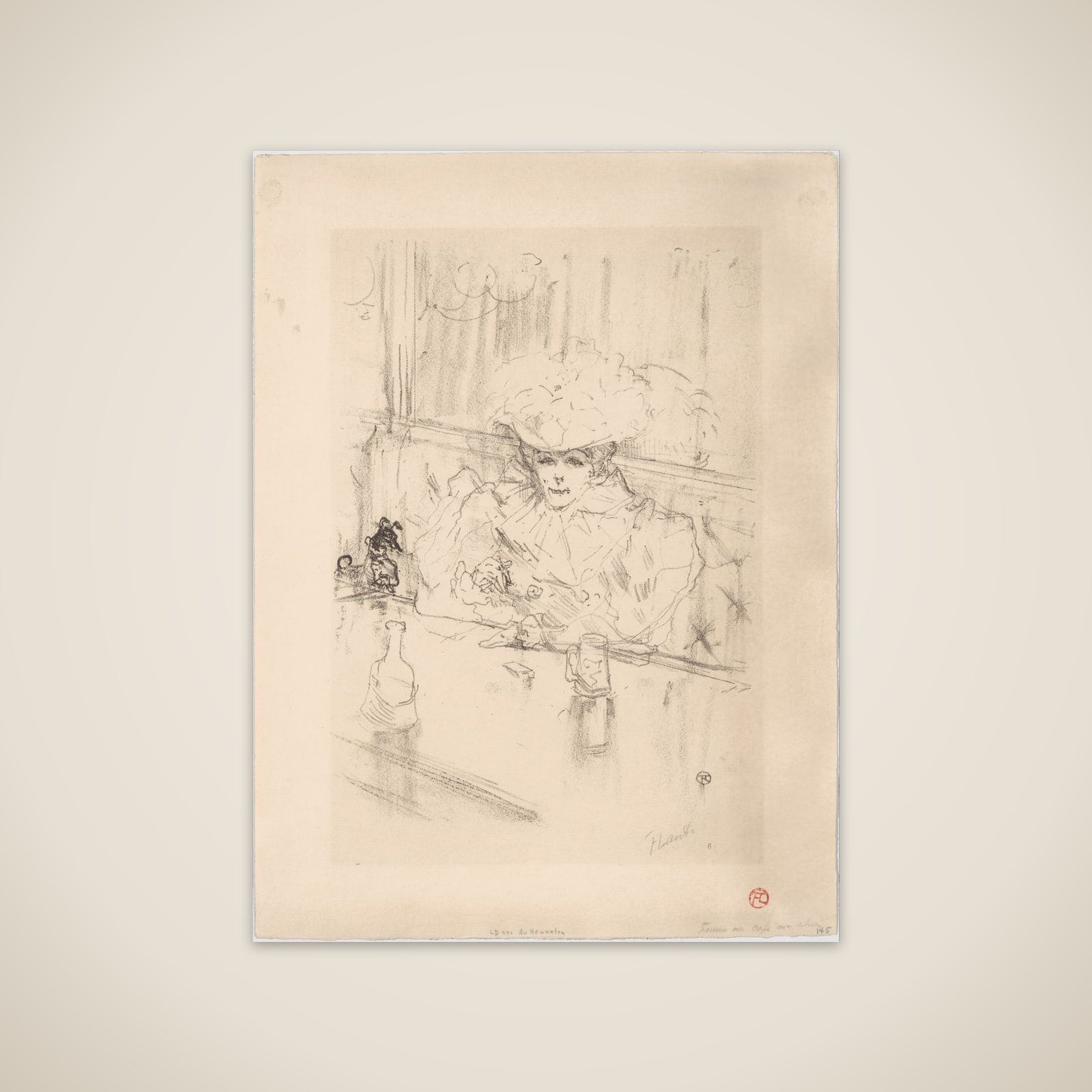 At the Brasserie Hanneton unframed print