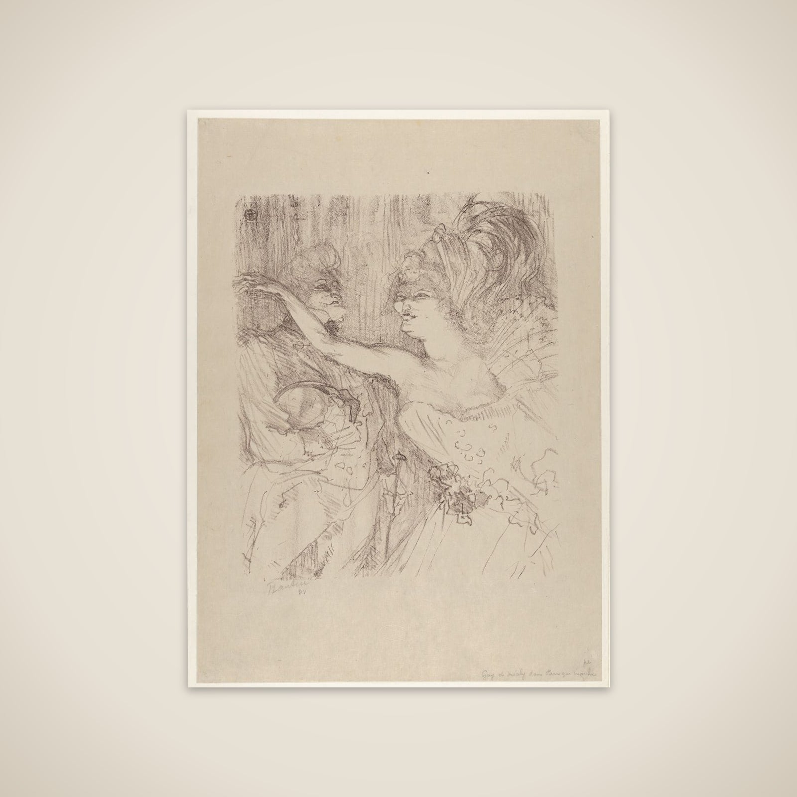 Guy and Mealy, in Paris Qui Marche unframed print