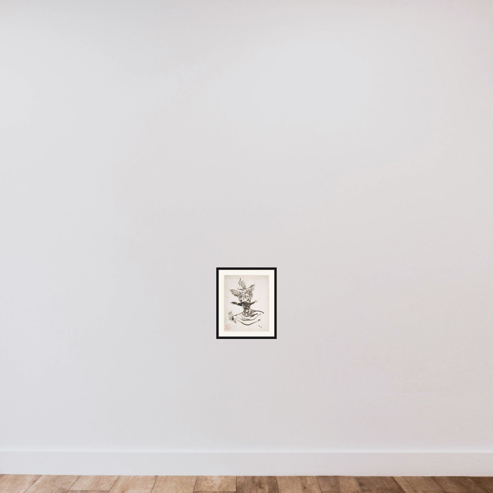 The Clown: M. Joret framed — shown to scale