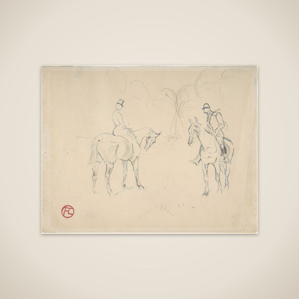 A Woman and a Man on Horseback unframed print