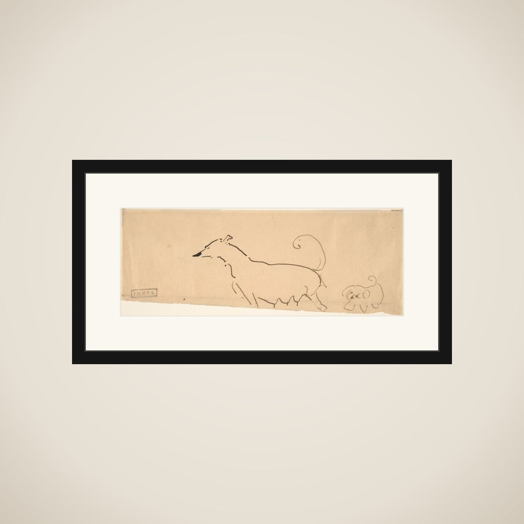 Two Dogs framed