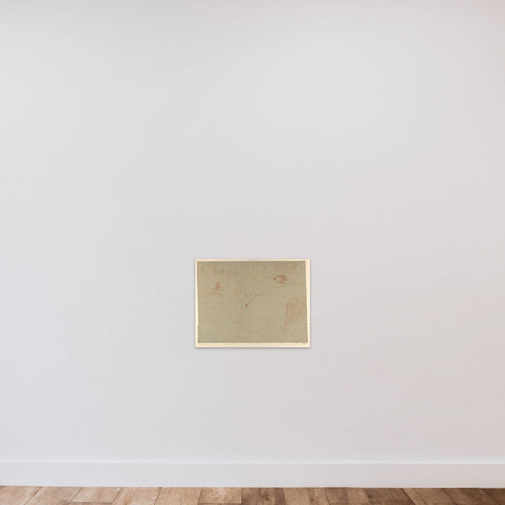 Collapsed on the Bed unframed — shown to scale
