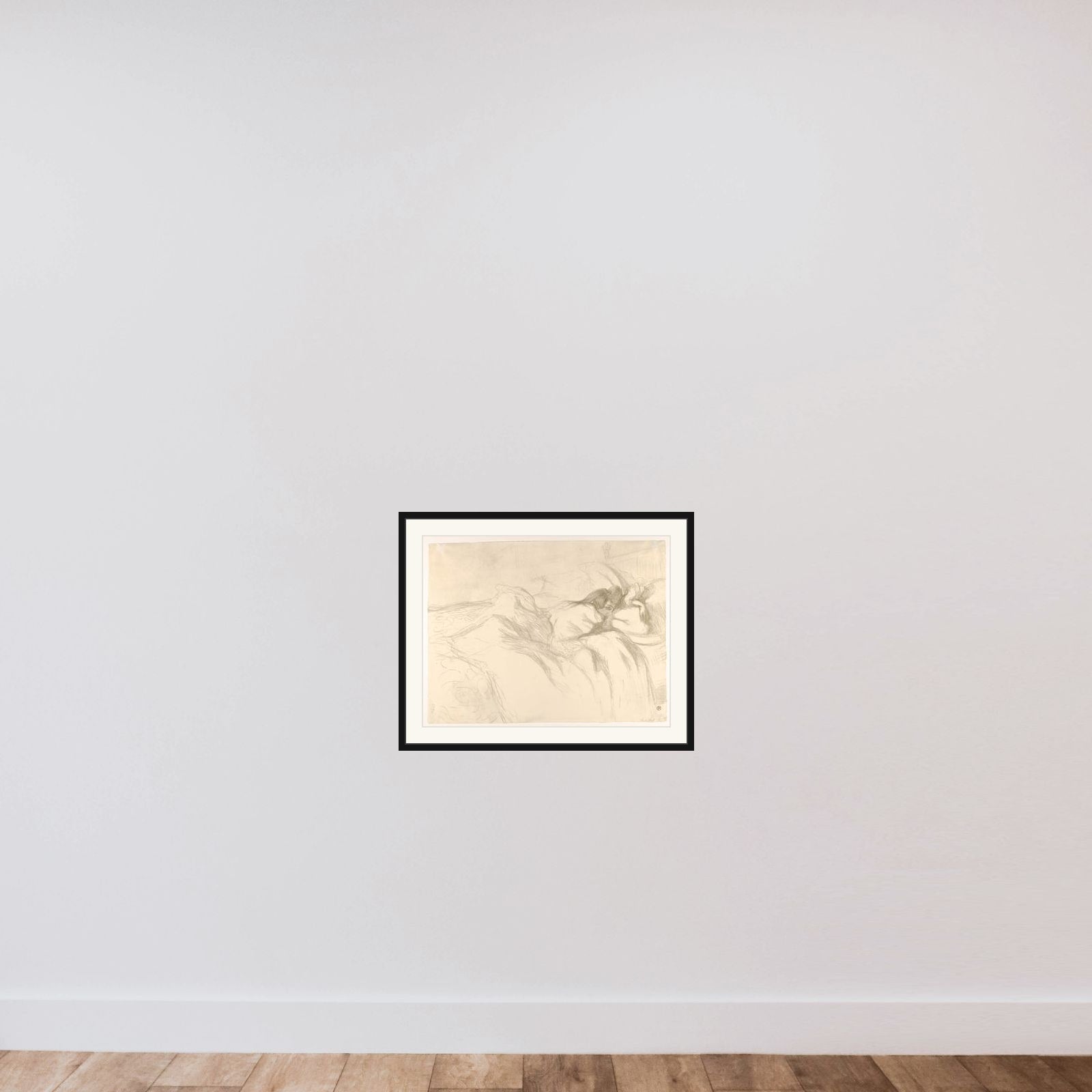 Waking Up, from "Elles" framed — shown to scale