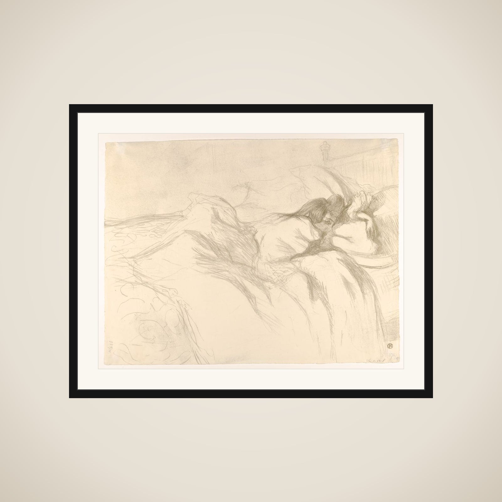 Waking Up, from "Elles" framed