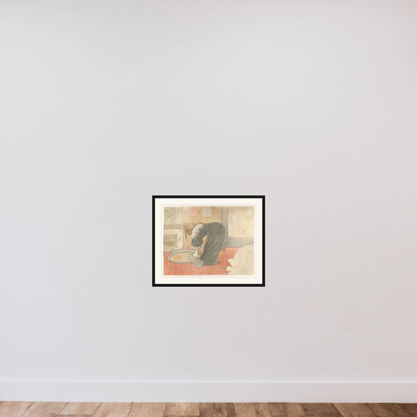 Filling a Tub, from "Elles" framed — shown to scale