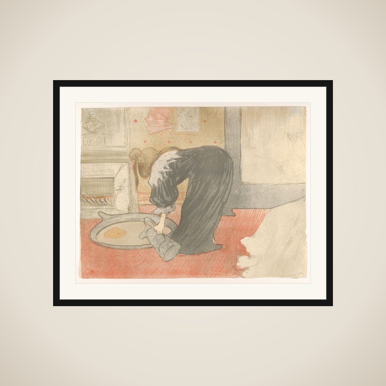 Filling a Tub, from "Elles" framed