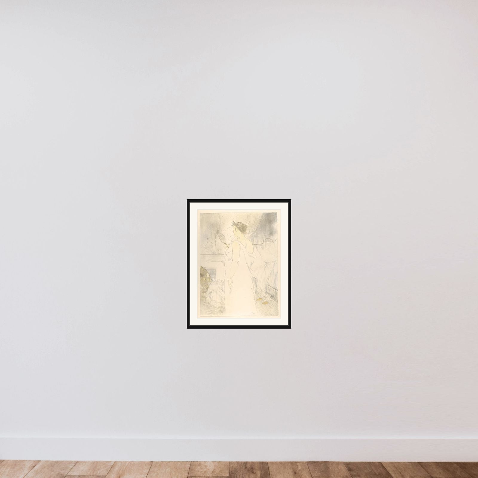 Looking in a Mirror, from "Elles" framed — shown to scale