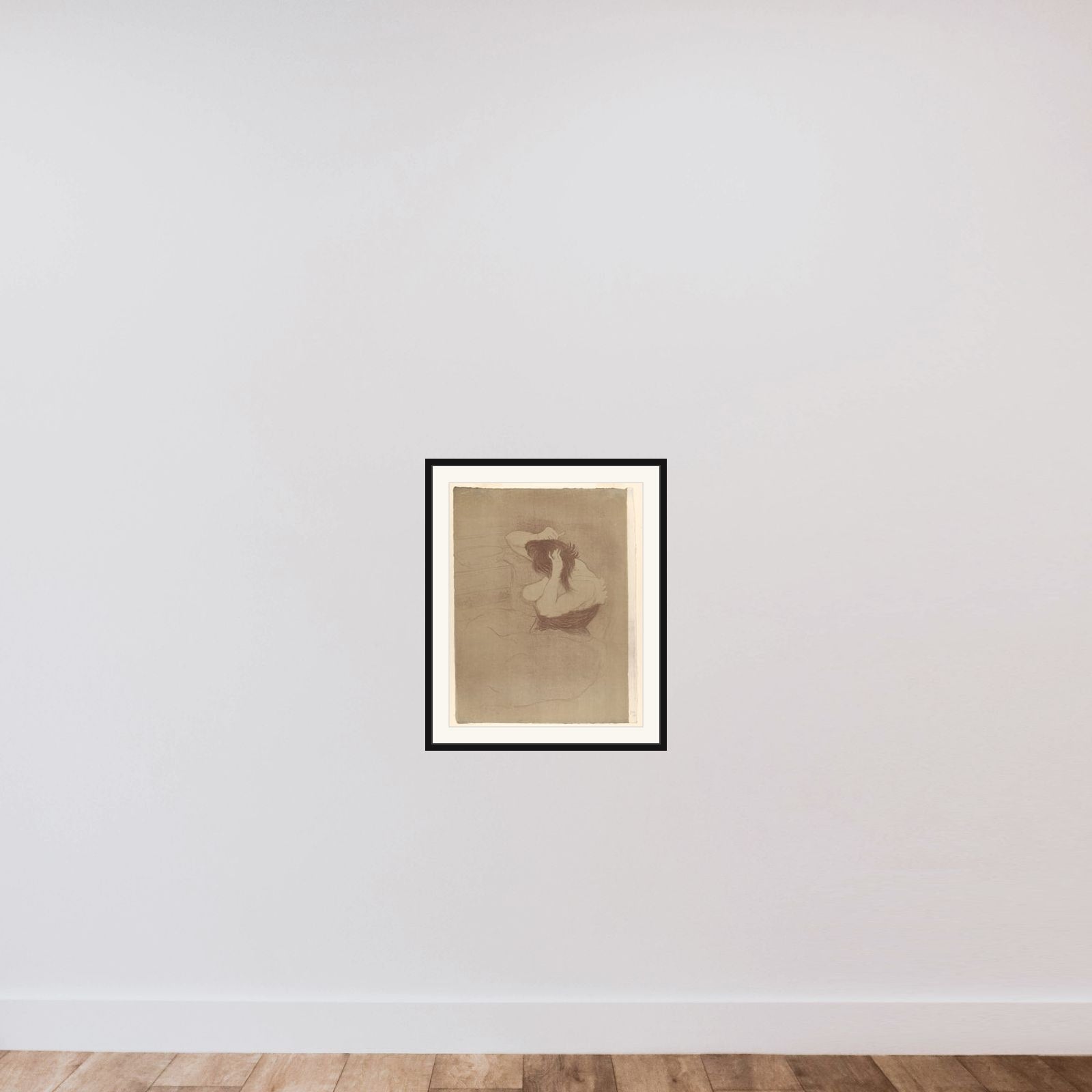 Combing Hair, from "Elles" framed — shown to scale