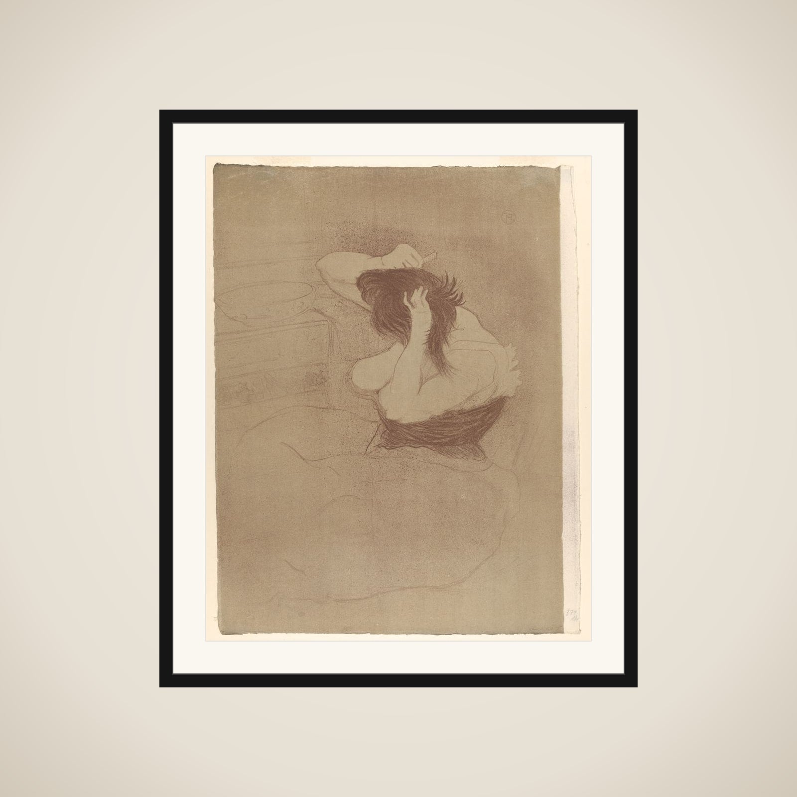 Combing Hair, from "Elles" framed