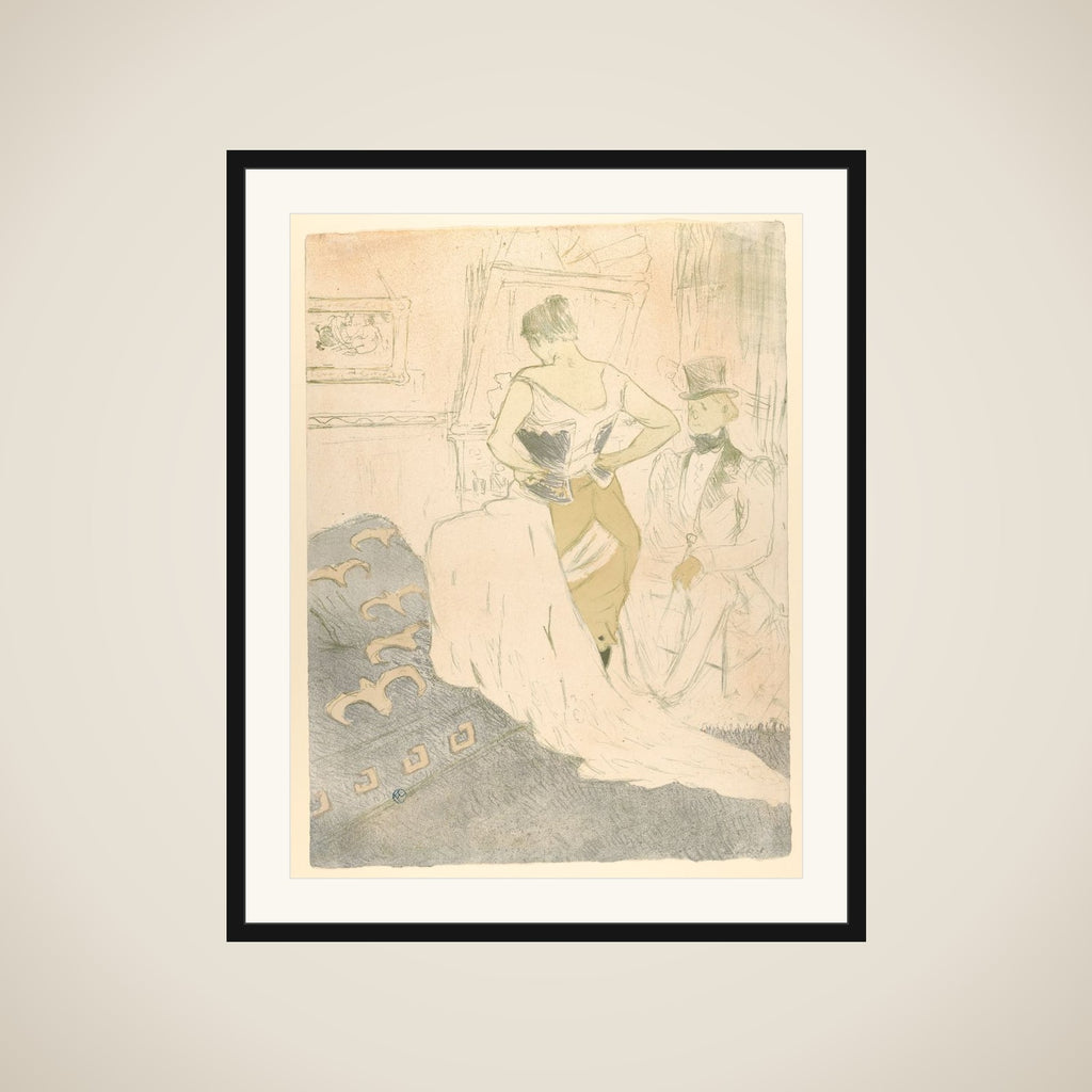 Fastening a Corset, from "Elles" framed