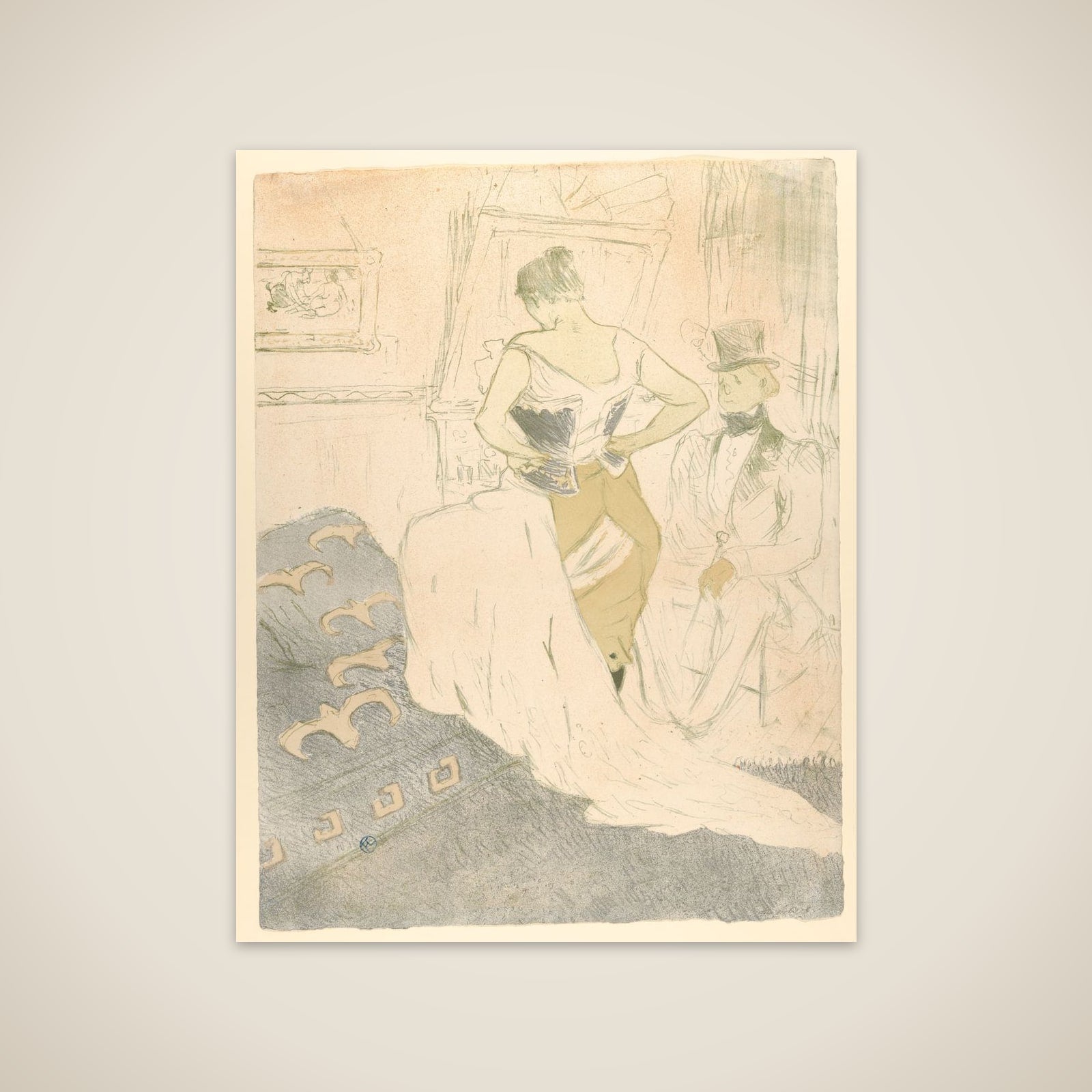Fastening a Corset, from "Elles" unframed print