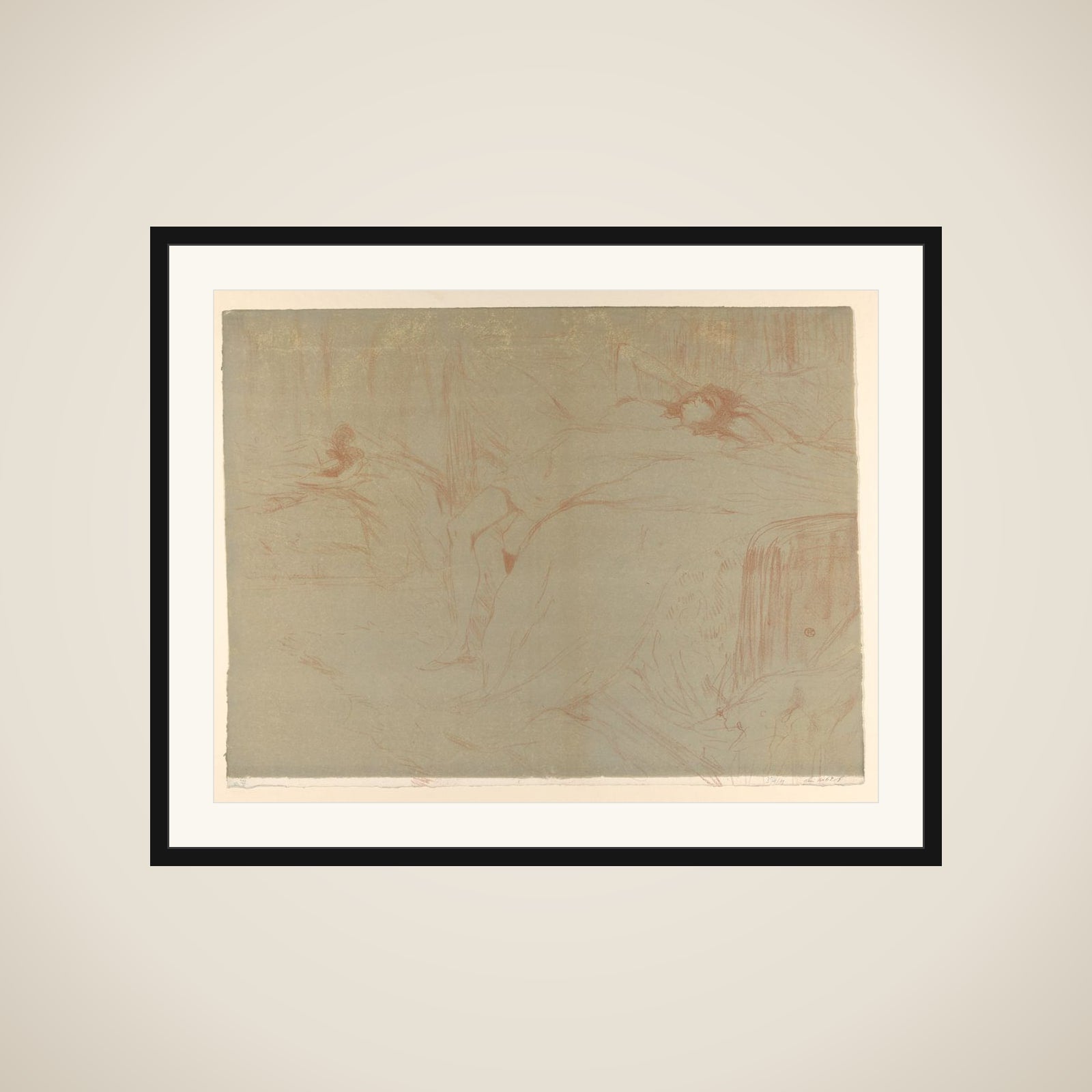 Collapsed on the Bed, from "Elles" framed
