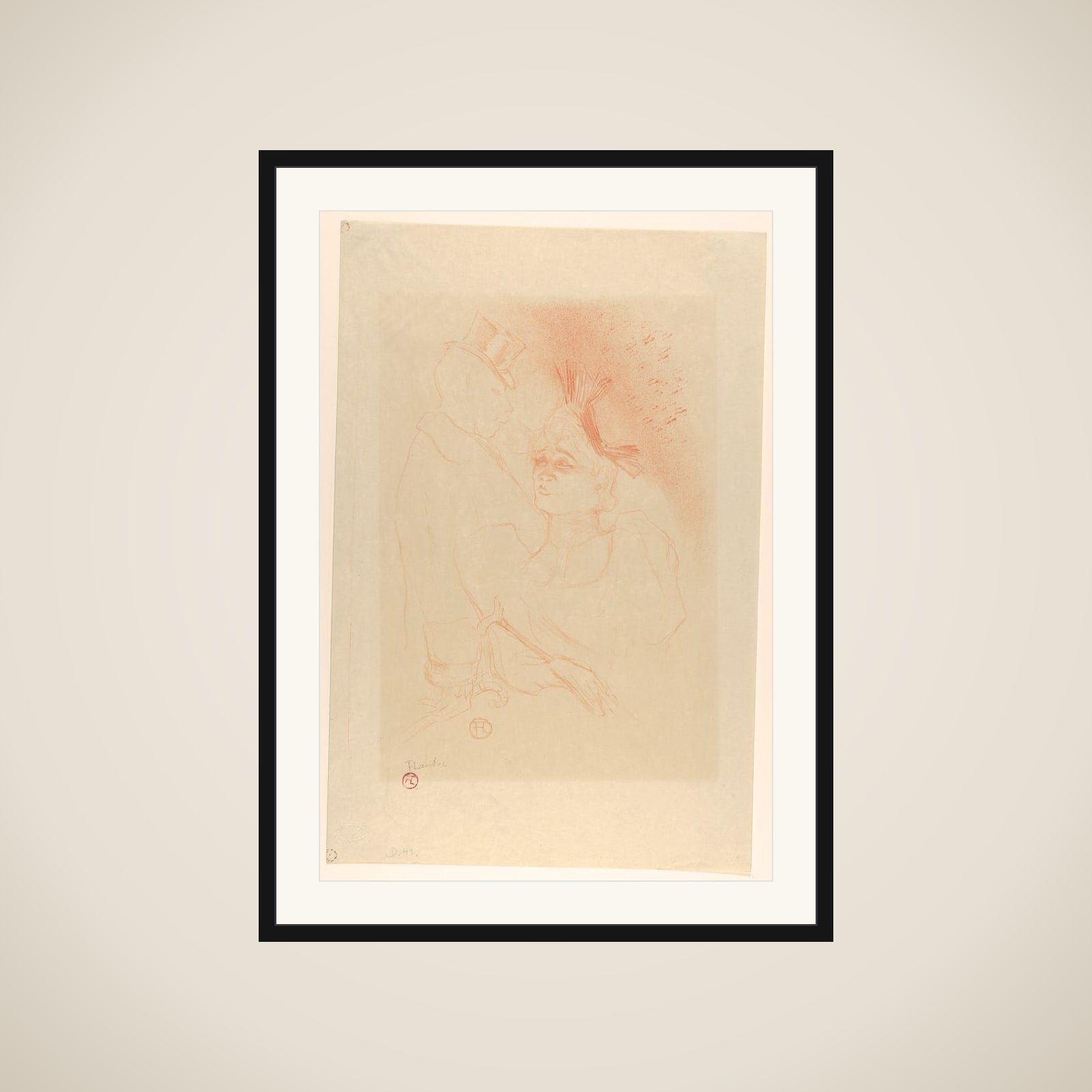 Mademoiselle Lender and Baron framed