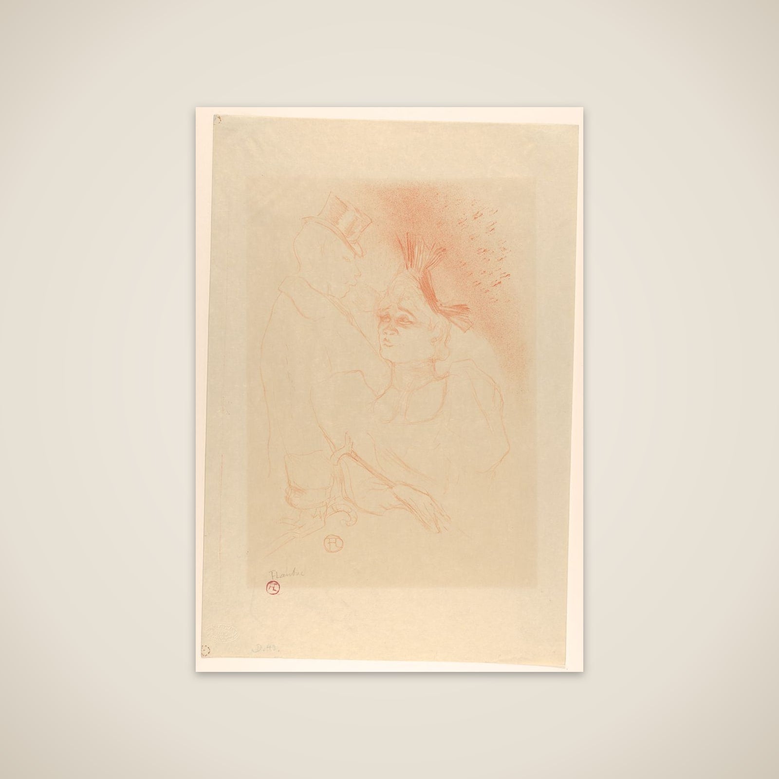 Mademoiselle Lender and Baron unframed print