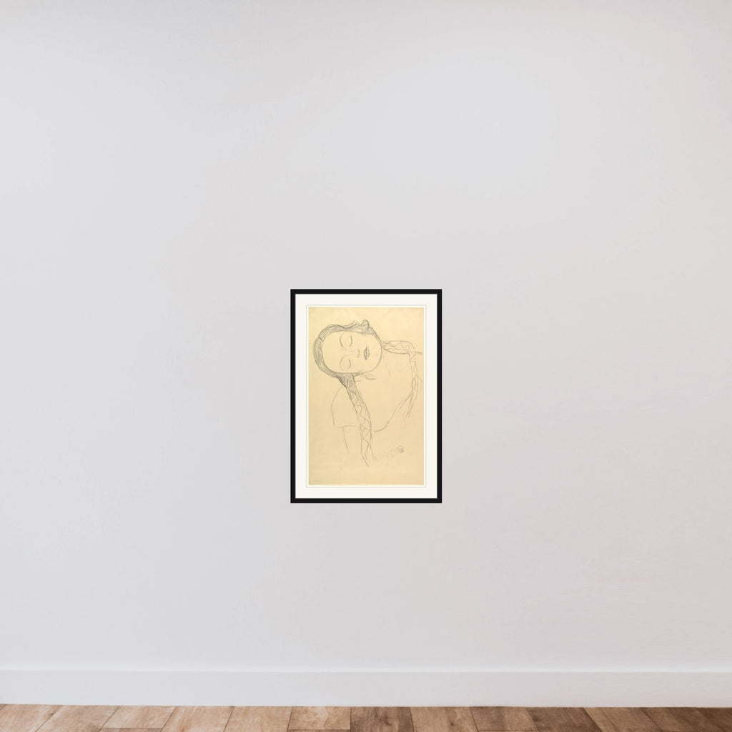 Half-figure of a Young Woman framed — shown to scale