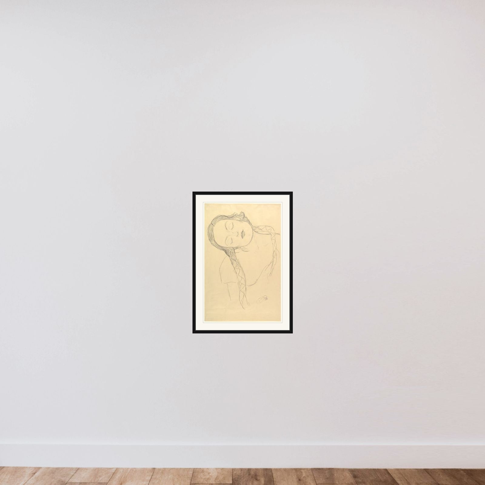Half-figure of a Young Woman framed — shown to scale