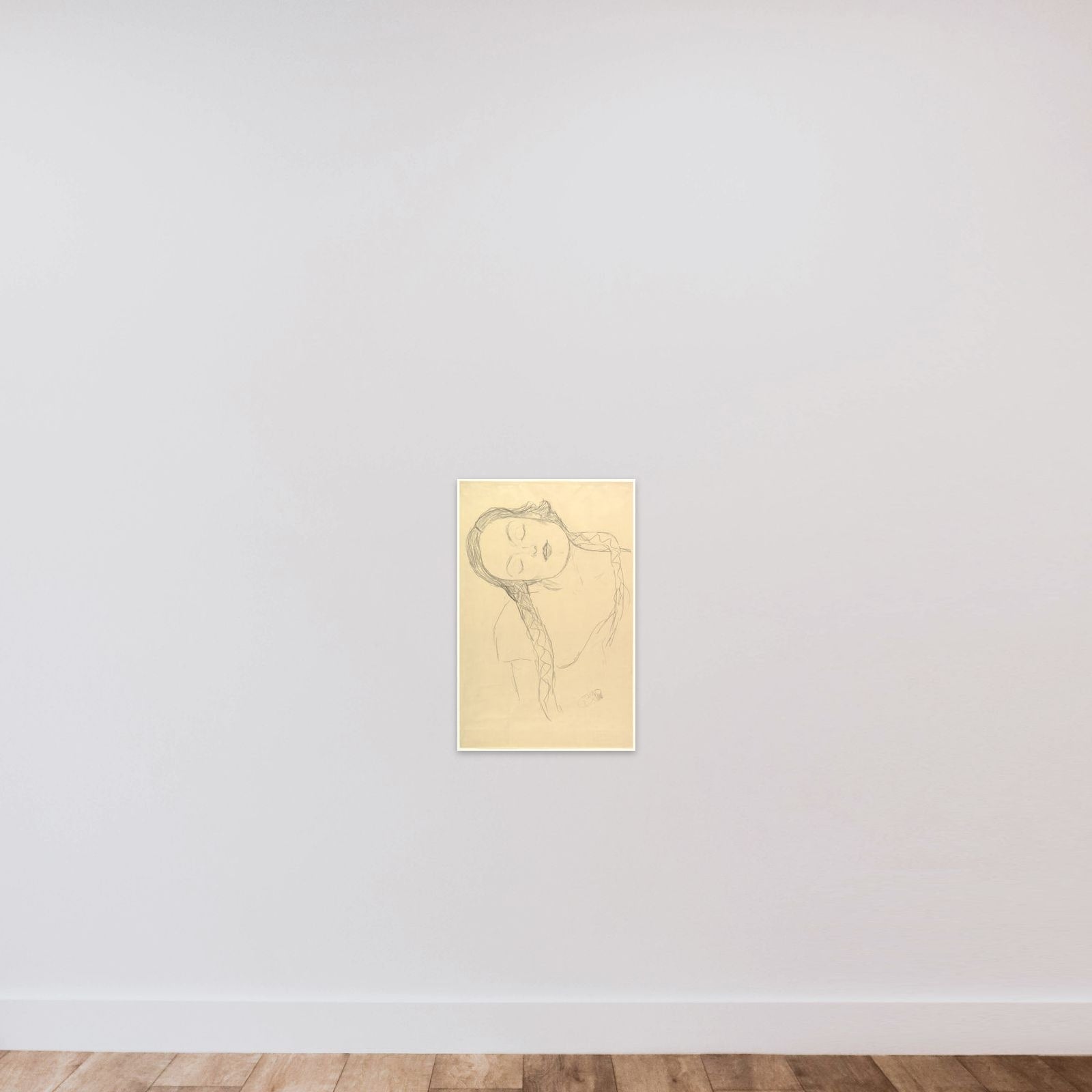 Half-figure of a Young Woman unframed — shown to scale