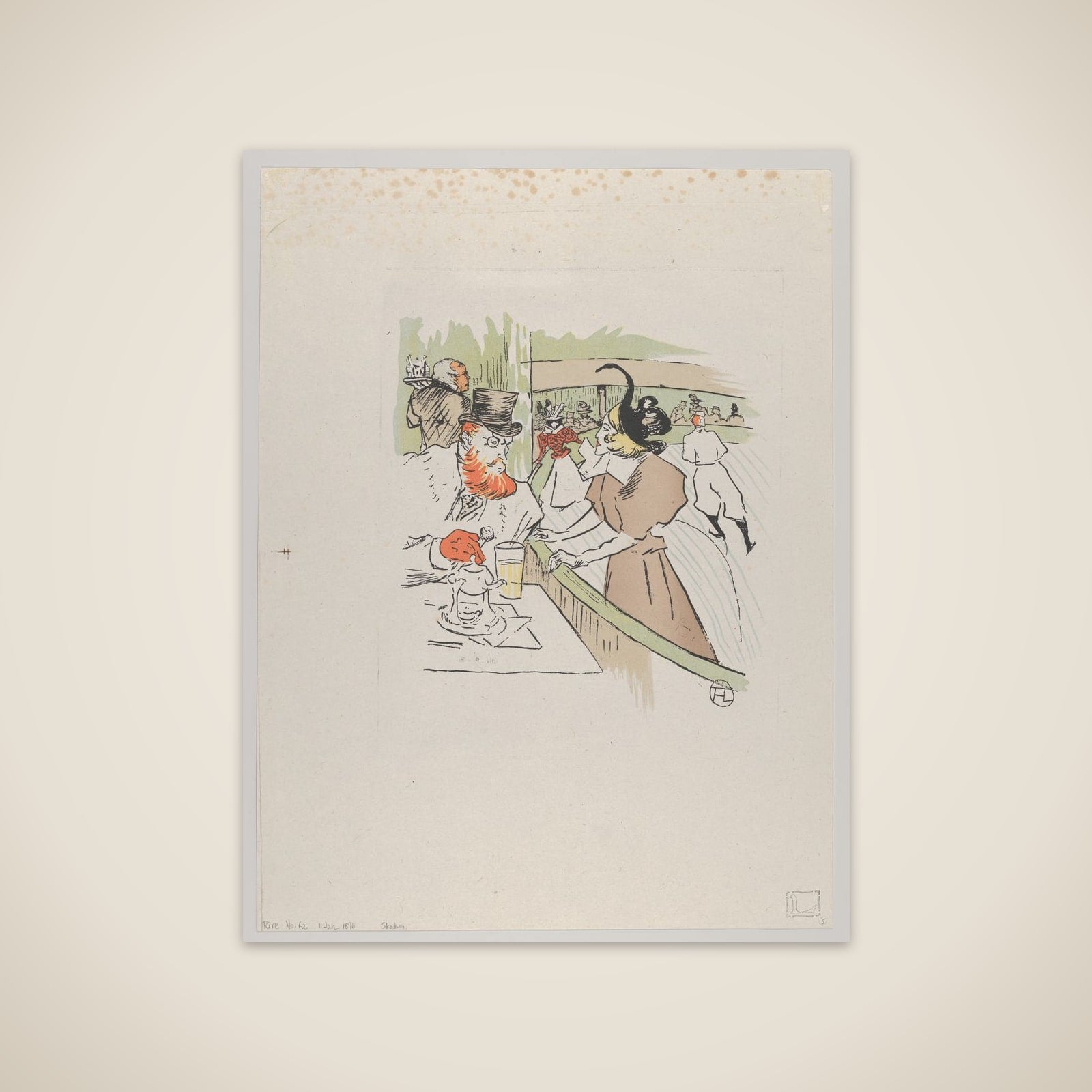 Skating, from Le Rire, No. 62, 11 January 1896 unframed print