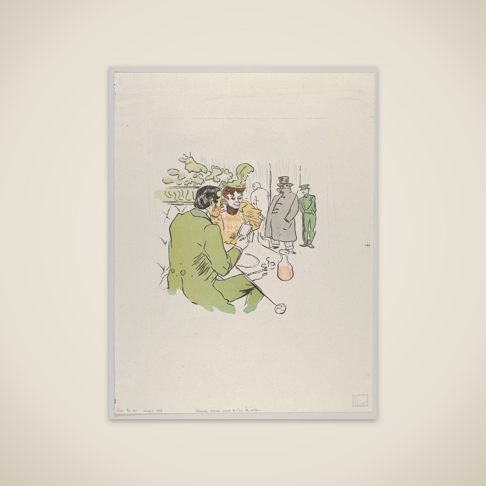 Jeanne, prends sans qu'on te voie . . . , from Le Rire, No. 129, 24 April 1897 unframed print
