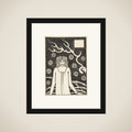 Young Woman Surrounded by Briars, Lightning and Roses (Chapter Heading, "Le Morte d'Arthur," J. M. Dent 1893–94, Part III, book vi, chapter xvii, p. 215 and Part VII, book x, chapter xxii, p. 500) framed