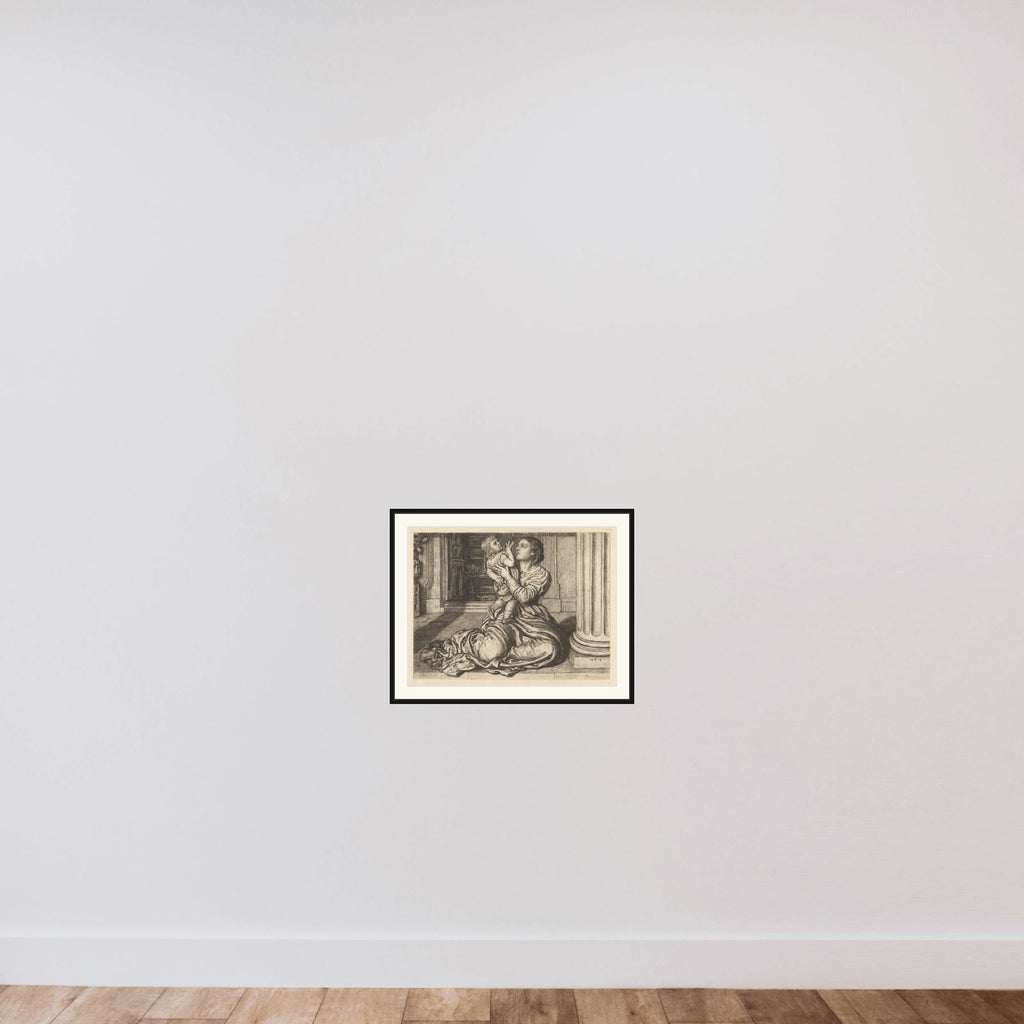 The Father's Leave-Taking framed — shown to scale