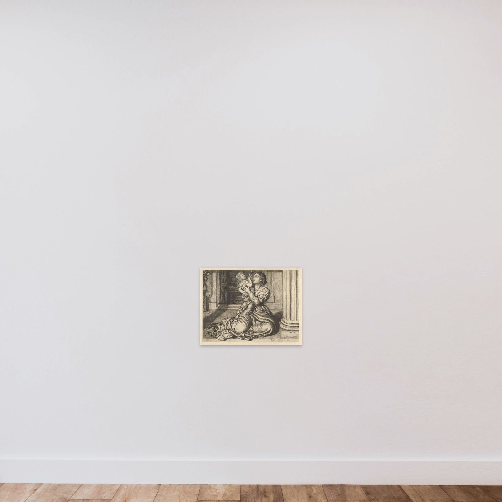 The Father's Leave-Taking unframed — shown to scale
