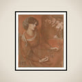 Jane Morris: Study for "Mariana" framed