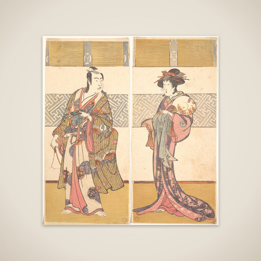 Kabuki Actors Sawamura Sōjūrō III and Segawa Kikunojō III unframed print