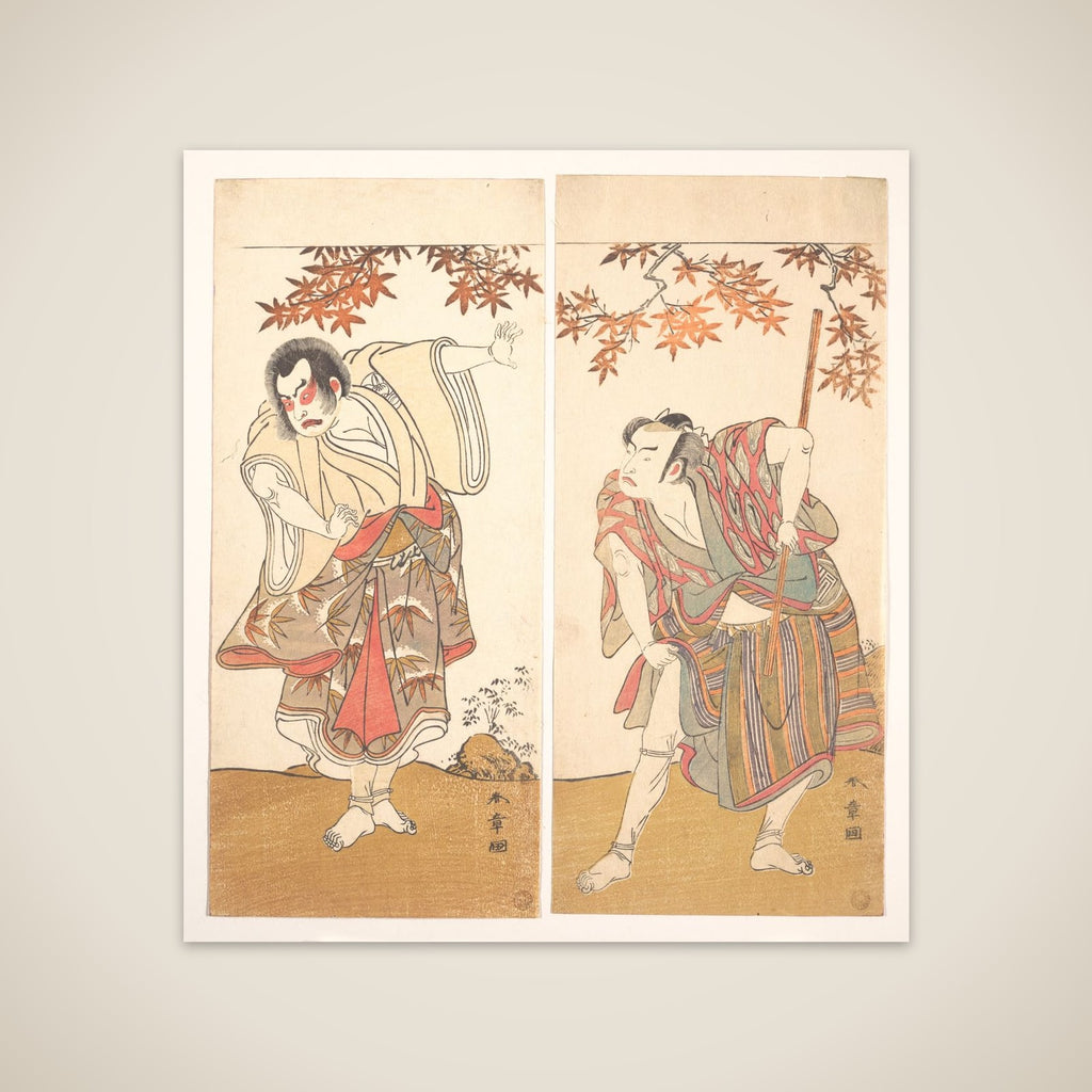 The Actors Ichimura Uzaemon and Arashi Sangorō unframed print