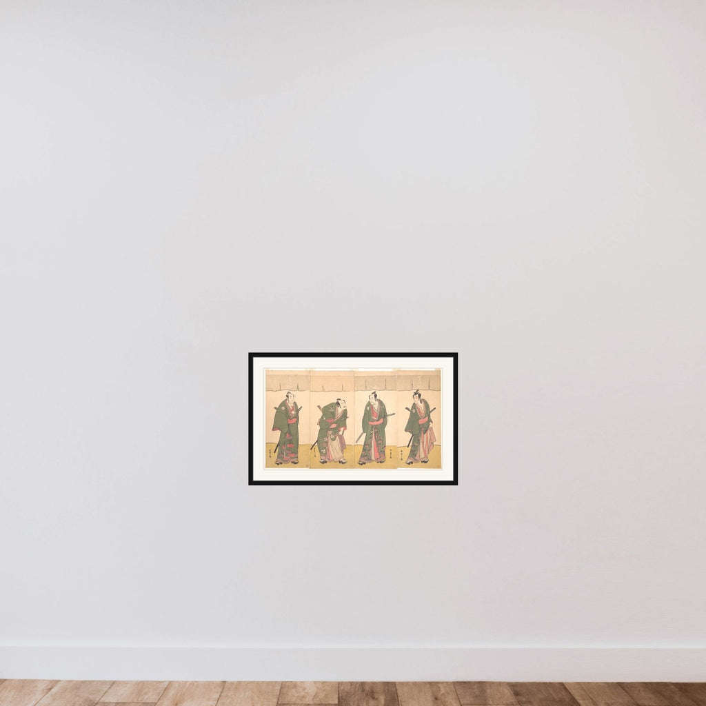 Ichikawa Danjūrō V in the Scene "Five Chivalrous Commoners" from the Play A Soga Drama on the First Festival Day framed — shown to scale