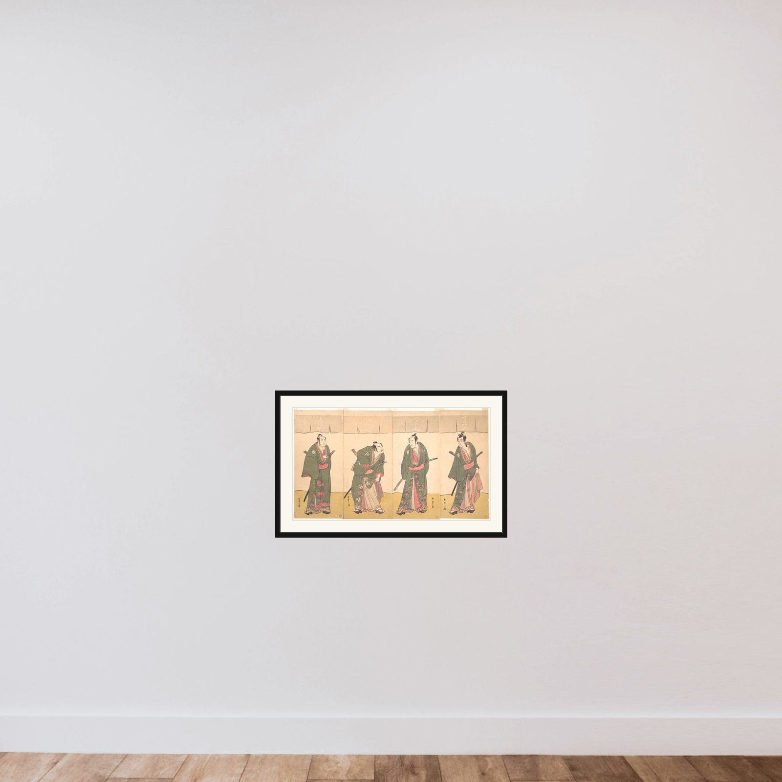 Ichikawa Danjūrō V in the Scene "Five Chivalrous Commoners" from the Play A Soga Drama on the First Festival Day framed — shown to scale