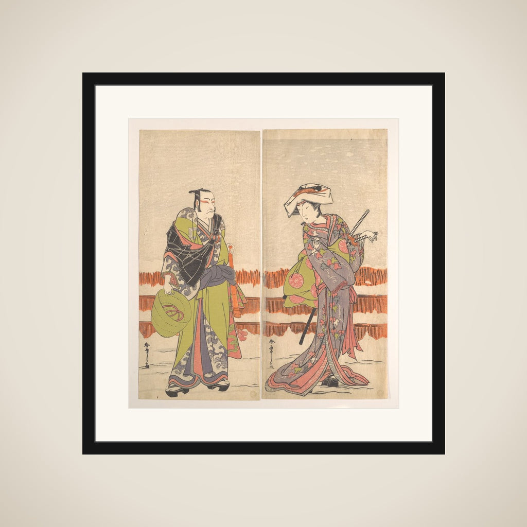 Ichikawa Danjuro Fifth as a Komuso Holding a Basket-Hat in His Right Hand framed