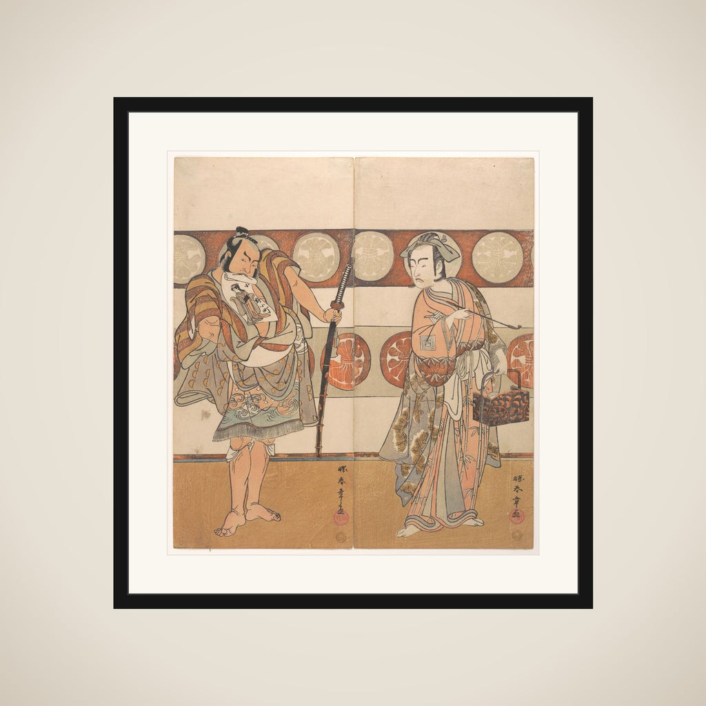 The Actors Ichikawa Yaozo III and Nakamura Sukegoro II framed