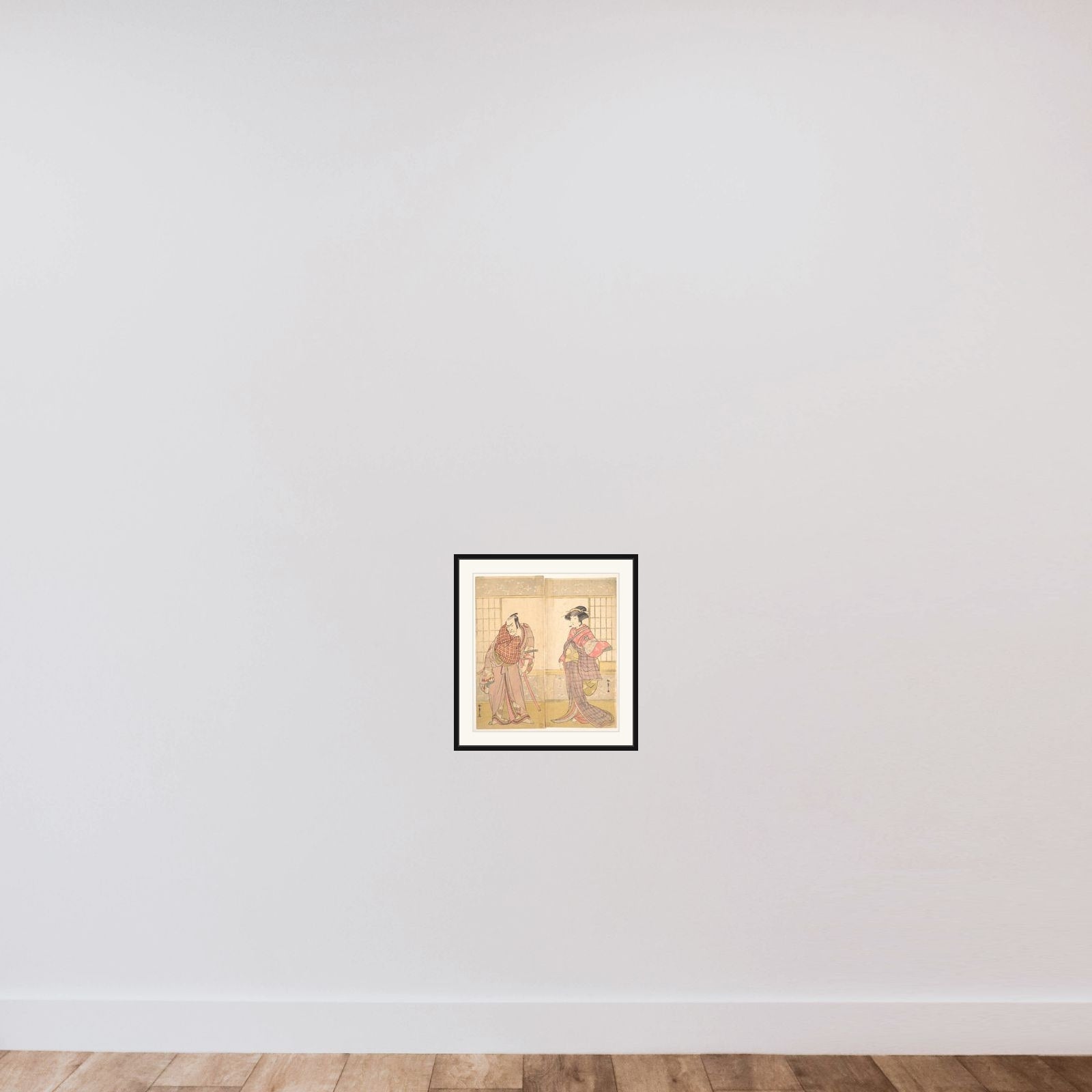 The Fifth Ichikawa Danjuro as a Man Standing in a Room framed — shown to scale