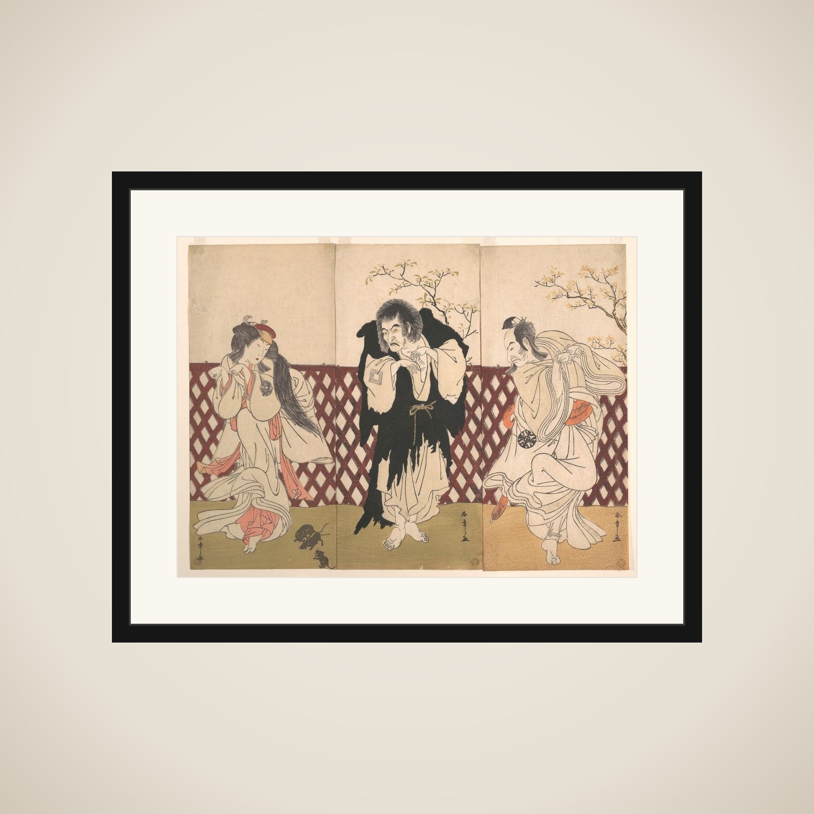 Ichikawa Danjuro IV in the Role of the Monk Mongaku from the Play Hana-zumo Genji-biki framed