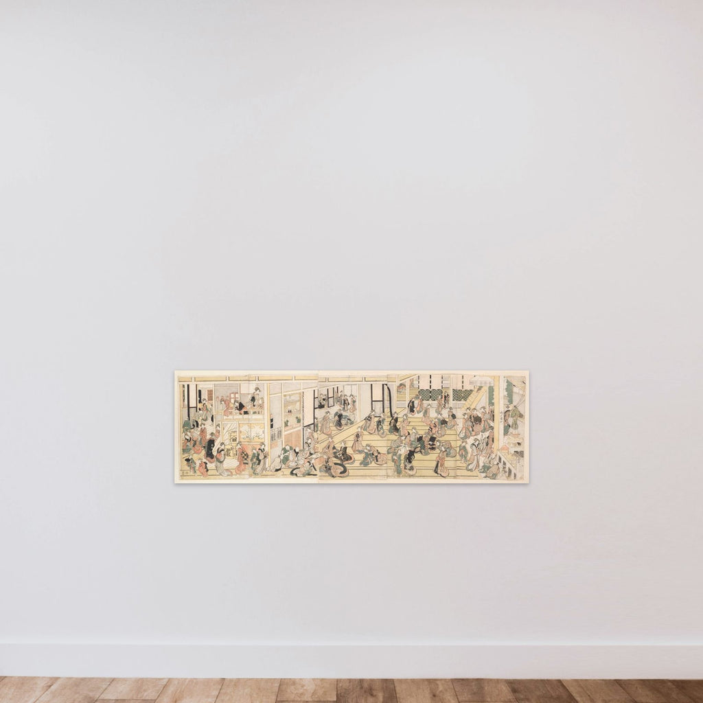 New Year's Day at the Ōgiya Brothel, Yoshiwara unframed — shown to scale