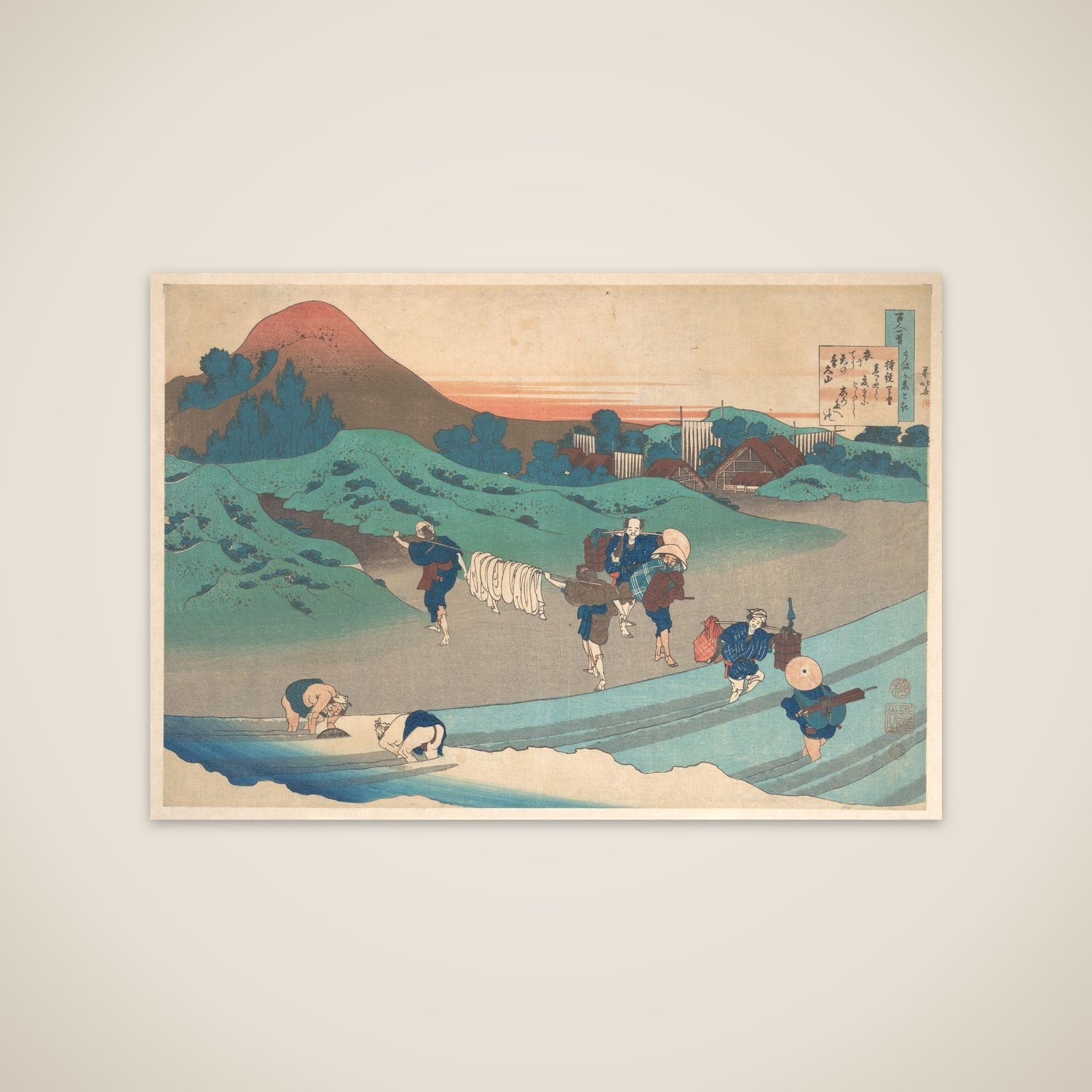 Poem by Jitō Tenno (Empress Jitō), from the series One Hundred Poems Explained by the Nurse (Hyakunin isshu uba ga etoki) unframed print