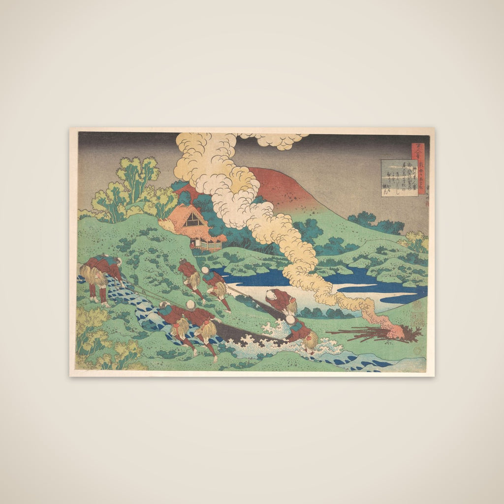 Poem by Kakinomoto Hitomaro, from the series One Hundred Poems Explained by the Nurse (Hyakunin isshu uba ga etoki) unframed print