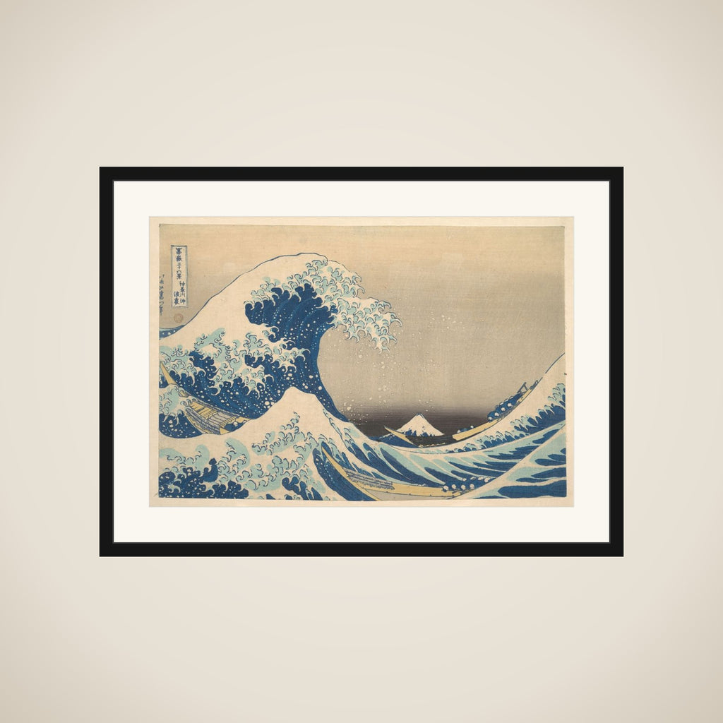Under the Wave off Kanagawa (Kanagawa oki nami ura), also known as The Great Wave, from the series Thirty-six Views of Mount Fuji (Fugaku sanjūrokkei) framed
