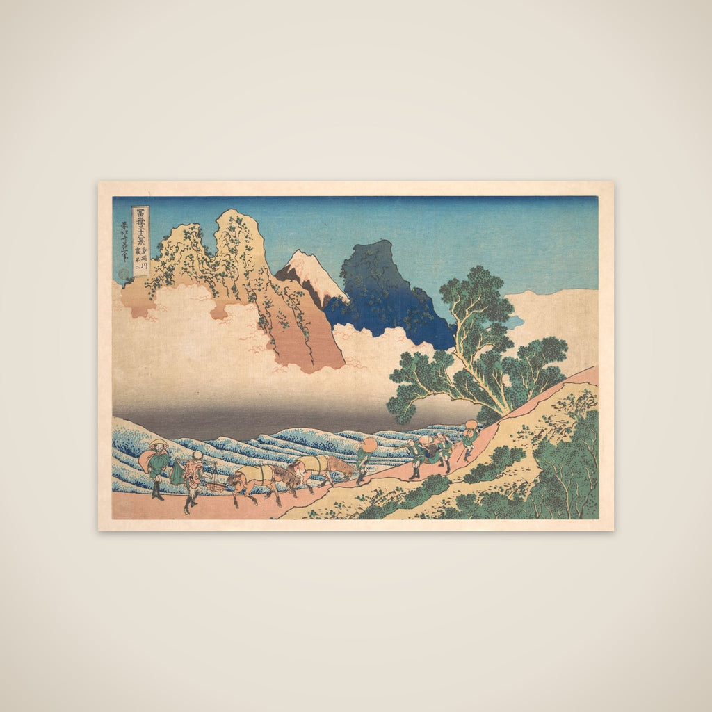 View from the Other Side of Fuji from the Minobu River (Minobugawa ura Fuji), from the series Thirty-six Views of Mount Fuji (Fugaku sanjūrokkei) unframed print
