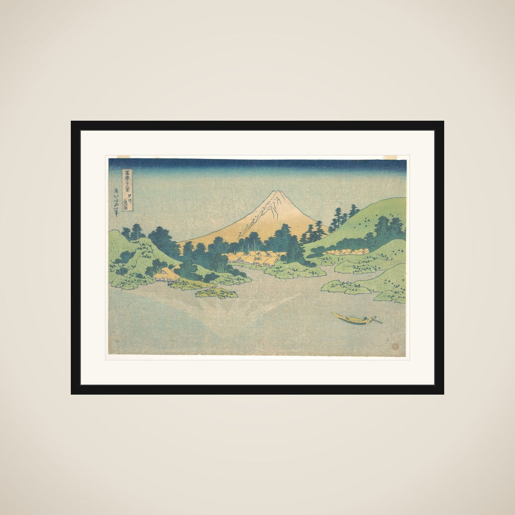 Reflection in Lake at Misaka in Kai Province (Kōshū Misaka suimen), from the series Thirty-six Views of Mount Fuji (Fugaku sanjūrokkei) framed