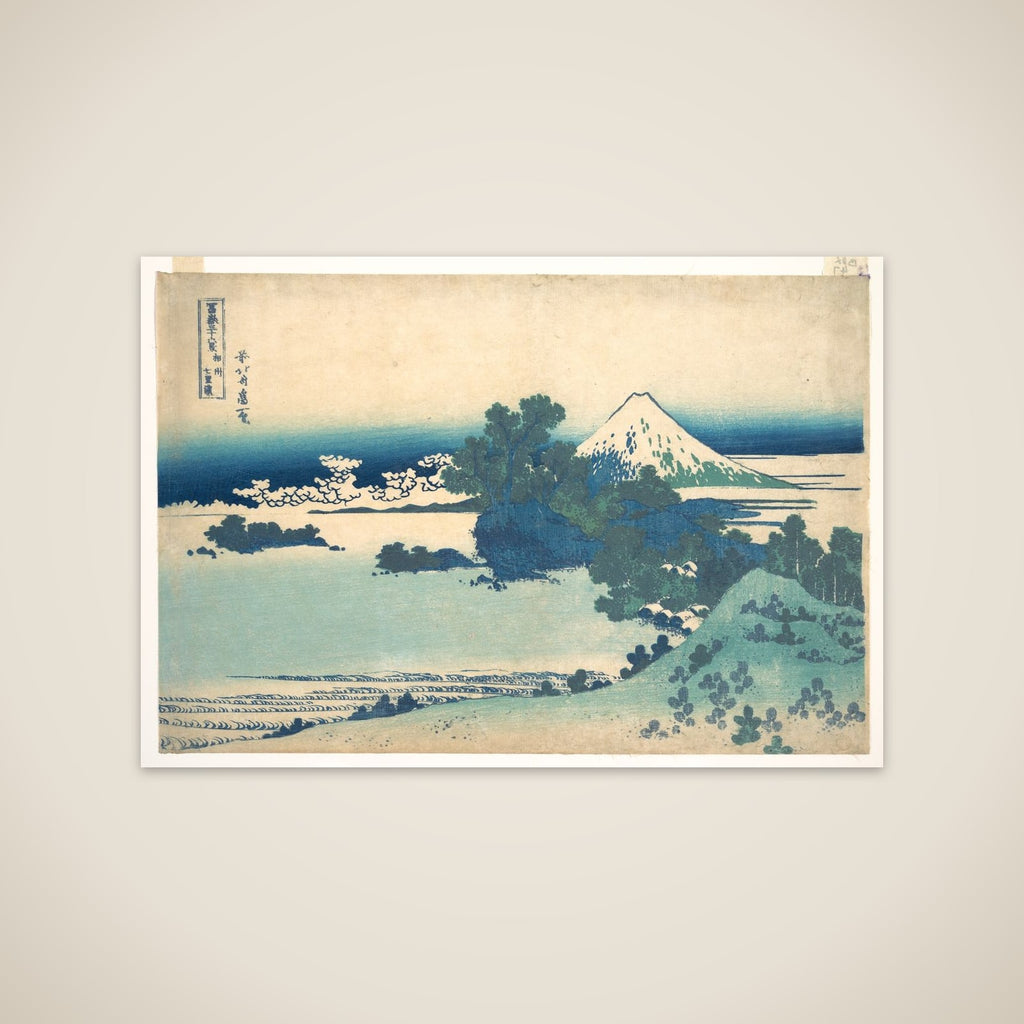 Shichirigahama in Sagami Province (Sōshū Shichirigahama), from the series Thirty-six Views of Mount Fuji (Fugaku sanjūrokkei) unframed print