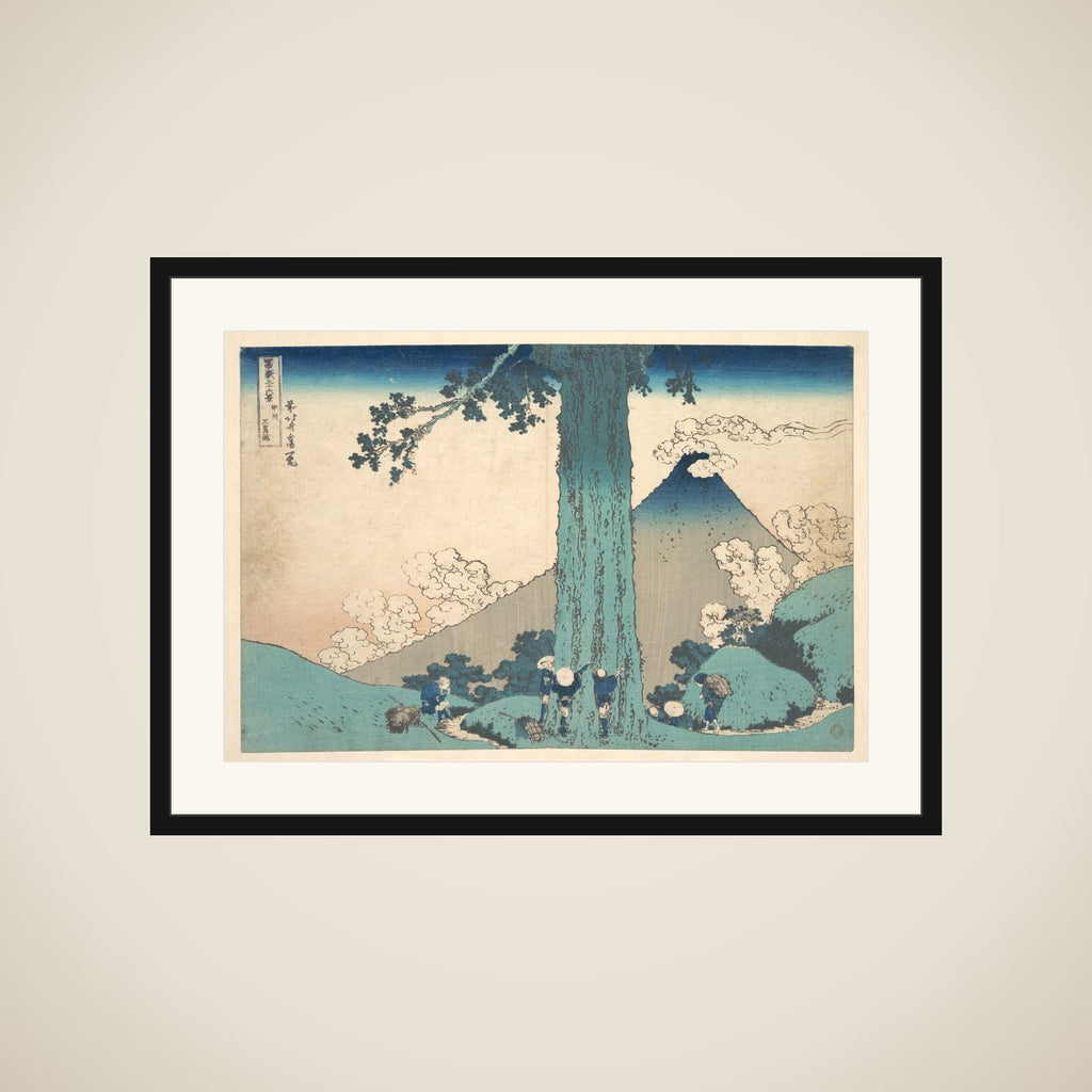 Mishima Pass in Kai Province (Kōshū Mishima goe), from the series Thirty-six Views of Mount Fuji (Fugaku sanjūrokkei) framed