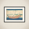 At Sea off Kazusa (Kazusa no kairo), from the series Thirty-six Views of Mount Fuji (Fugaku sanjūrokkei) framed